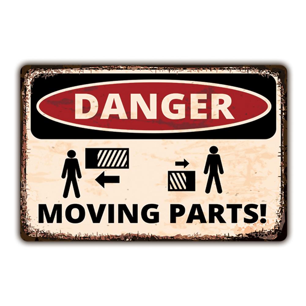 IBOOWU Danger DUST HAZARD Vintage Poster Retro Metal Tin Signs Wall Decor HIGH VOLTAGE Beware Warning Plaques