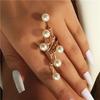 Lady Elegant Fashion Double Layer Large Pearl Rings Professional Party Jewelry Accessories for Women Creative Festival Gifts