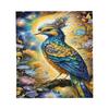 Divine Bird Pattern Flannel Throw Blanket - Soft,Warm &Lightweight | Versatile for All Seasons | Perfect for Bedroom,DormCamping