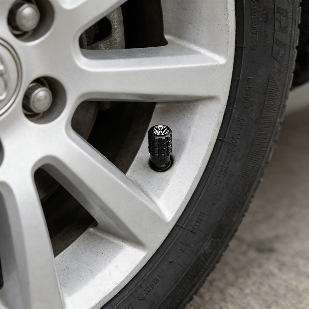 4pcs Aluminum Alloy Car Wheel Tire Valve Caps Tyre Rim Stem Covers Airdust for Volkswagen VW Golf 6 7 MK4 TSI TDI Magotan B5 B6 zl2