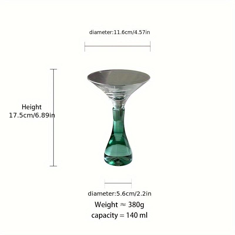 1pc Mushroom Design Cocktail Glass Clear Green Wine Glass Creative Champagne Glasses Drinking Cups For Bar Pub Club Restaurant Home Use Drinkware