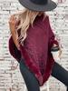 Damen Herbst und Winter Übergröße Mode Wollkragen Pullover Strick Lockerer Pullover Cape Top für Damen 5 Farben