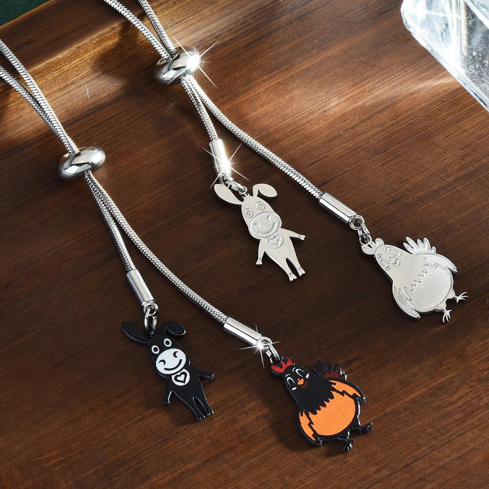 Exquisite Long Titanium Steel Necklace With Stylish Bird Pendant For Men And Women