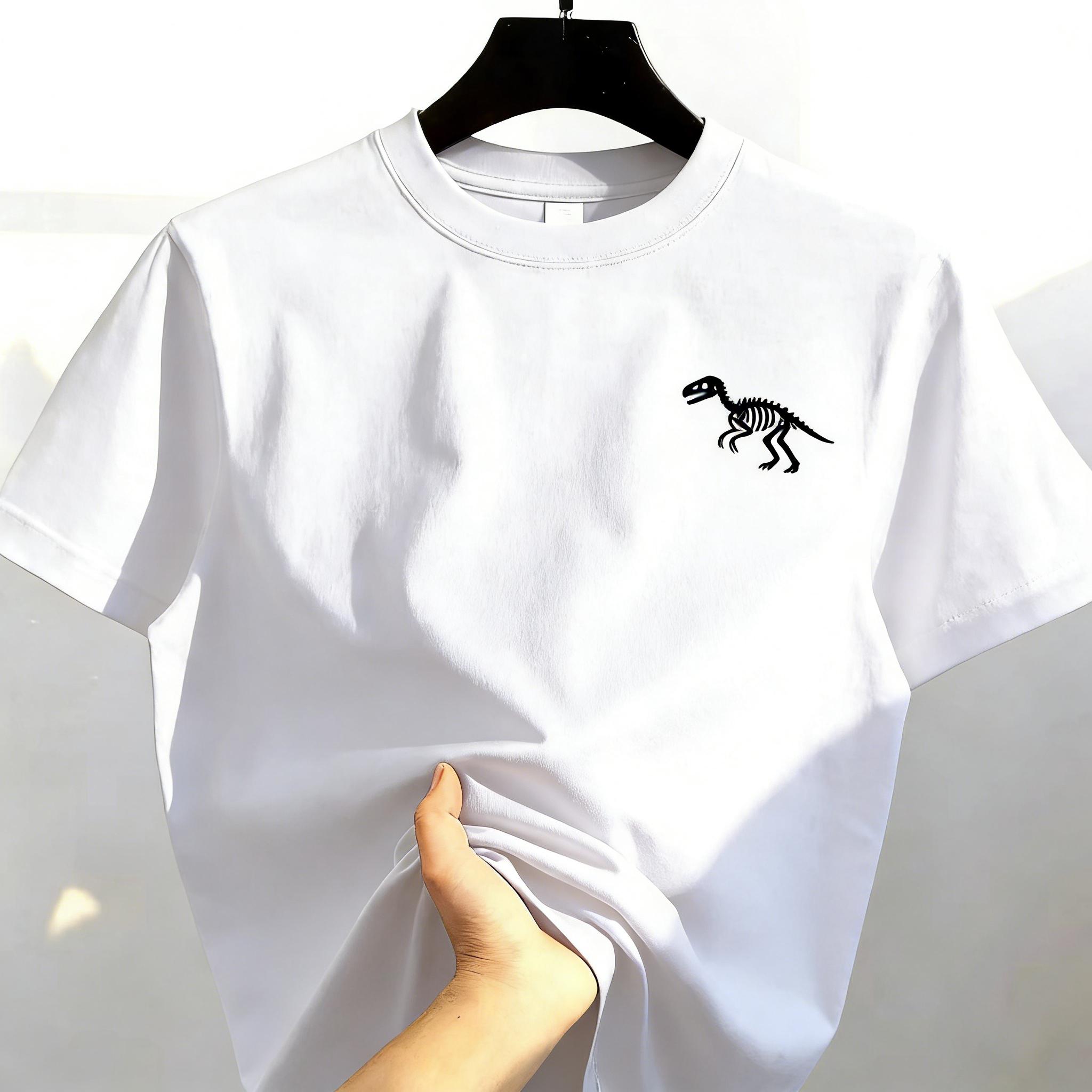 

Summer Fashion Loose and Casual Sporty Style Y2K Mens Tshirt Interesting Little Dinosaur Highquality Pure Cotton Top 3XL