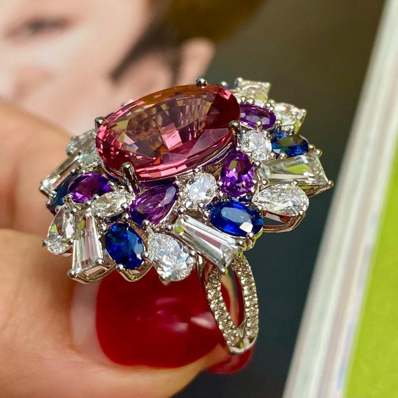 Sace Gems Classico anello in lega di rame con zirconi, gioielli da donna, promessa di matrimonio, regalo per feste