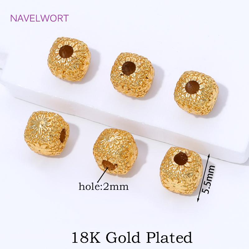 

Separator Beads 14K/18K Gold Plate Brass Square Spacer Beads For Jewelry Making,Bracelet Beads,DIY Necklace Making Accessories 10 Pieces