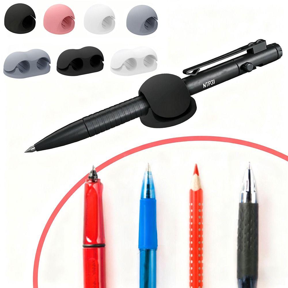 Self-Adhesive Pen Holder Flexible Pen Clamp Portable Pencil Clips  for Desk Organizer