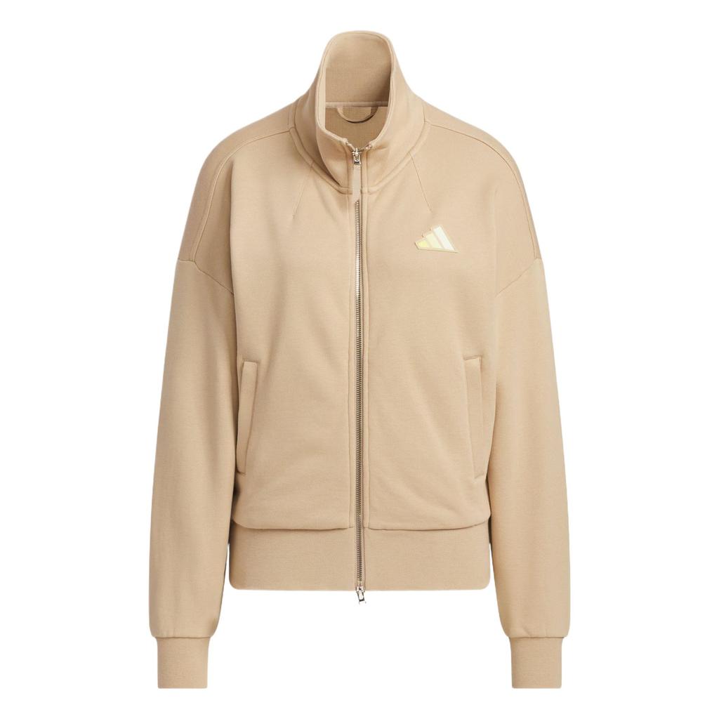 Adidas Logo Kn Jacket Comfortable Breathable Stand Collar Jacket Women Jacket Warm-Sand JL6278