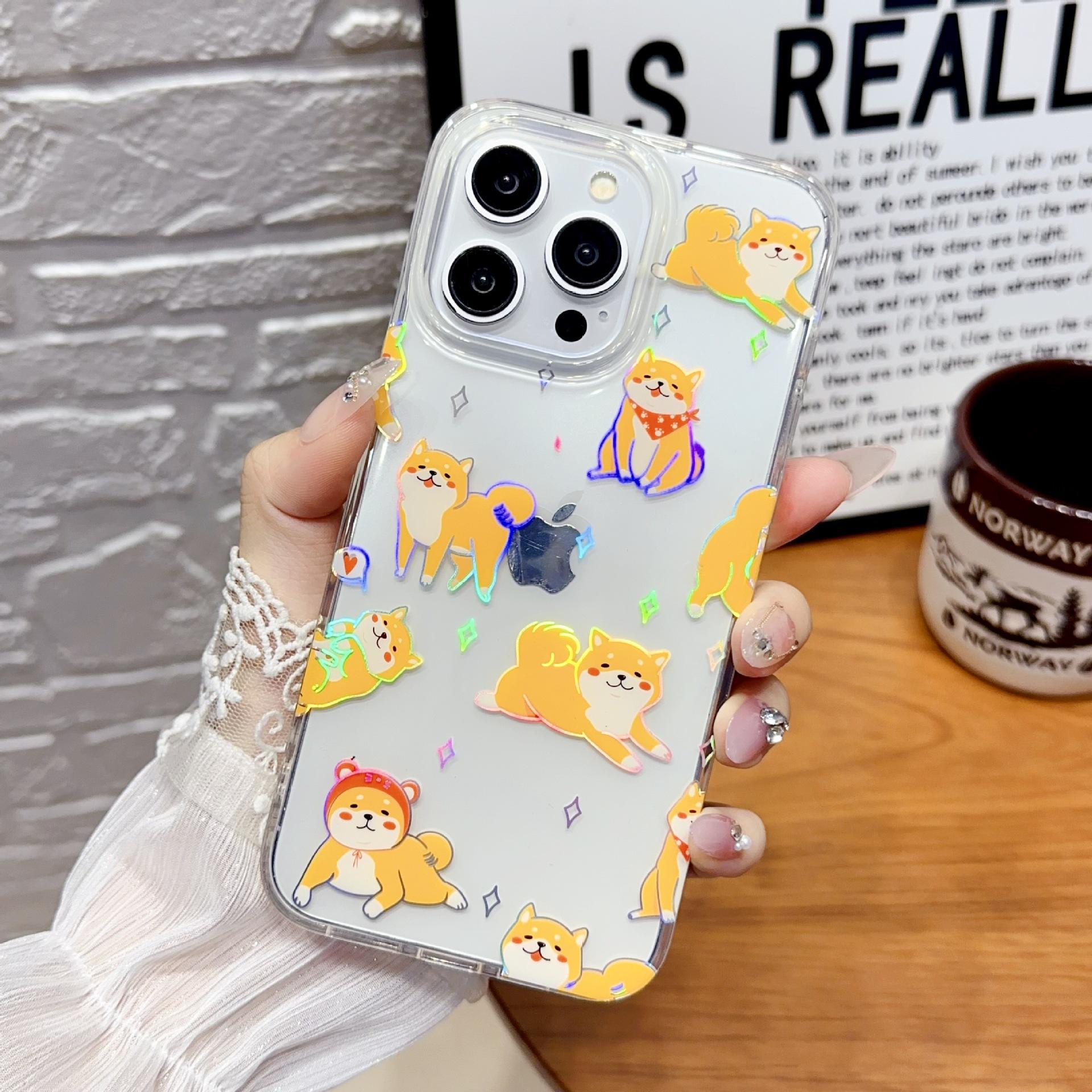 

Подходит для чехла для телефона IPhone15ProMax, Apple 14 Мультяшное животное IMD Двойное ламинирование 15 Противоударный чехол iPhone15