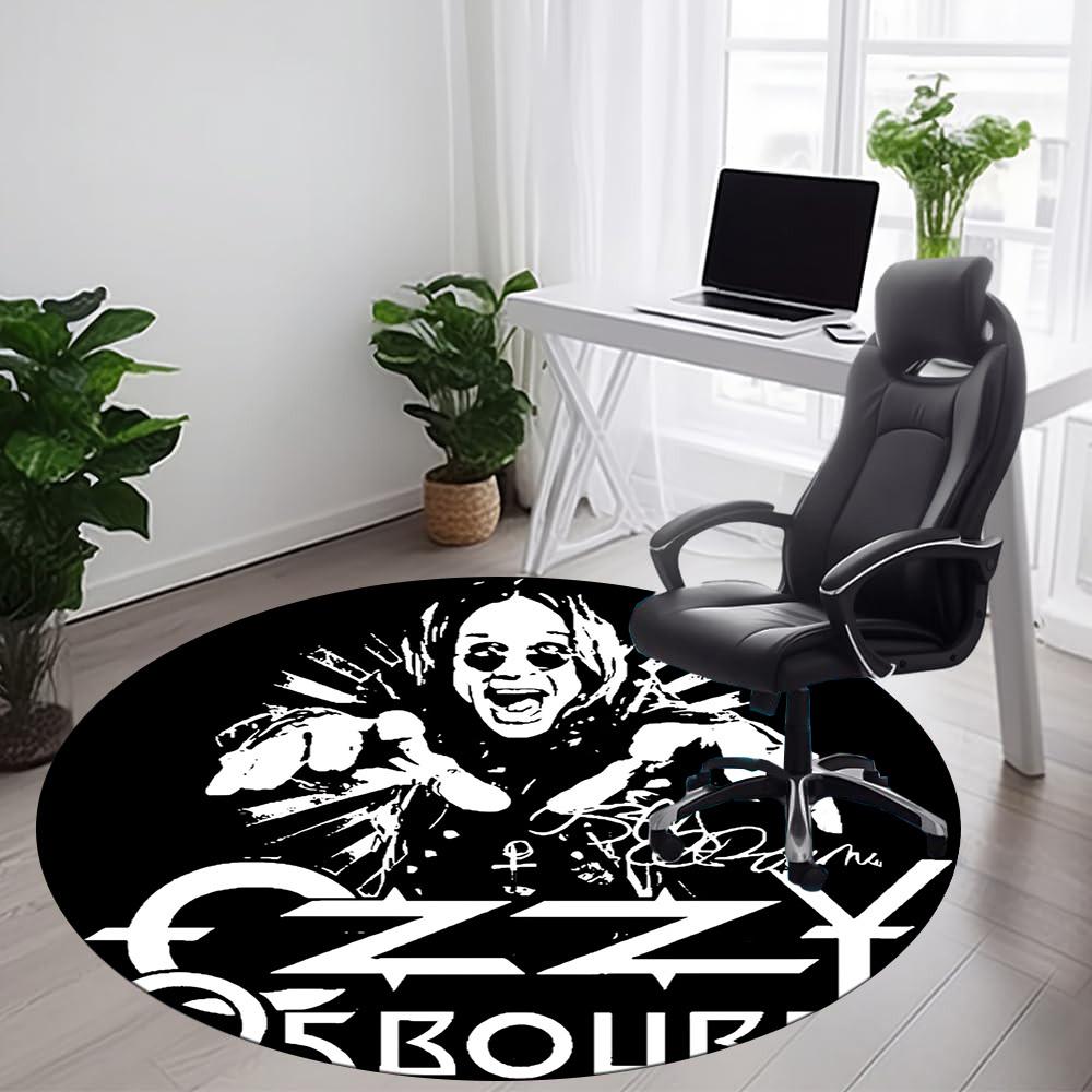 1PC Ozzy Osbourne Office Round Area Rug, Indoor Mat Suitable For Office, Under Office Chairs Bedroom Living Room Home Decor, Room Deco110