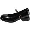 Internet celebrity French small fragrant style thick heel small leather shoes women 2025 new spring and autumn with skirt British style Mary Jane sin
