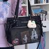 JK College Style Crossbody Bag Mailman Bag Girls Bow with Ribbon Large Capacity for Class Book Carrying Shoulder Ita Bag Handbag