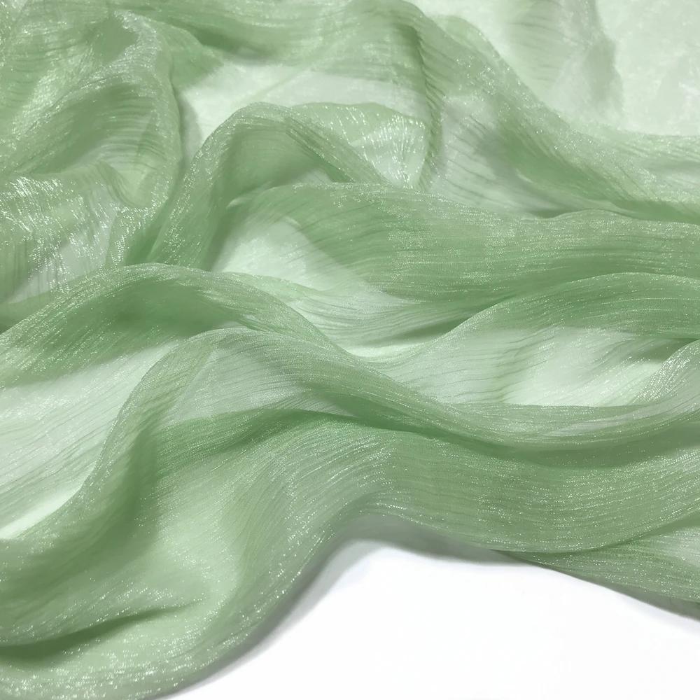 30D Silk Crepe Chiffon Fabric for DIY Hanfu Dress Is A Silver-thread Wrinkled Doll Dress Cos Fabric 100x150cm