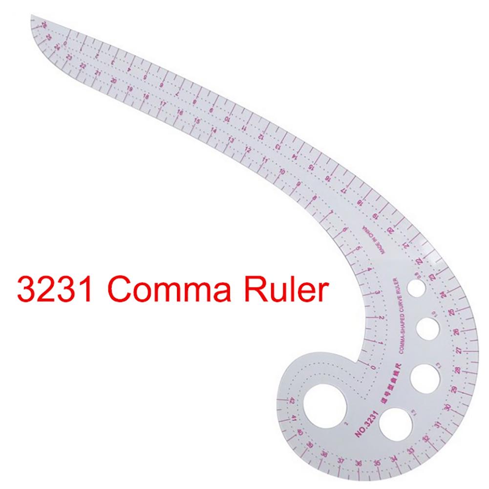 7-Piece Sewing Ruler Set - Clear Measuring Tools For Tailoring & Pattern Making | French Curve & Arm Sleeve Rulers