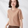 2025 Spring/Autumn Women's Knitwear: Short Sleeve Wool Cardigan with Round Neck