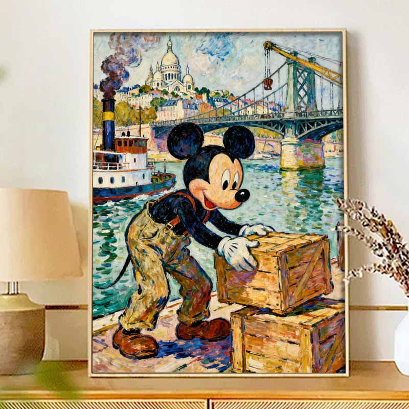 Disney 5D diamond painting set DIY handmade diamond painting art production Mickey Mouse riverside work diamond decorative painting