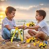 Montessori DIY Assembly Engineering Vehicles 4PCS, Beach Educational Toy for Boys’ Birthday Gifts, Gift Storage Bag Packaging