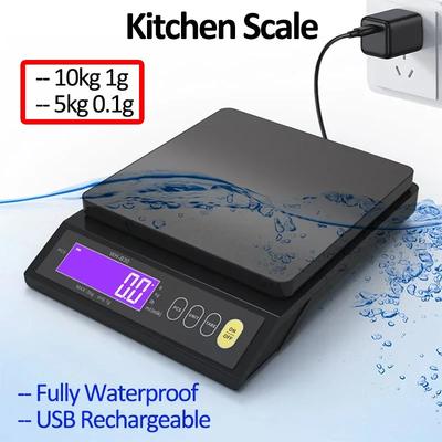 Ψηφιακή Ηλεκτρονική Κουζινική Ζυγαριά 5kg/0.1g 10kg/1g Ανοξείδωτη Επαναφορτιζόμενη Υψηλής Ακρίβειας Αυτόματη Απενεργοποίηση Μετατροπή Μονάδων