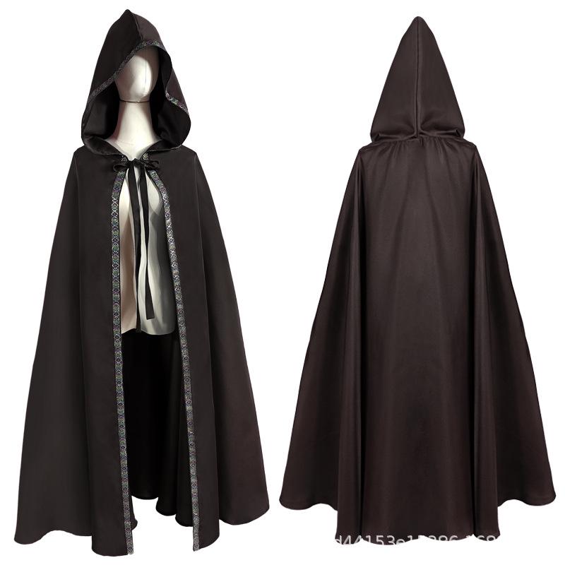 Středověký plášť s kapucí kostým na Halloweenskou párty nebo jevištní představení