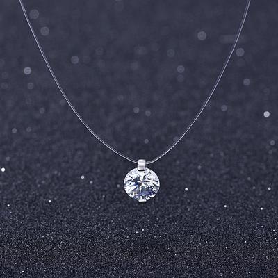 Nowy 925 Srebrny Stereo Przezroczysty Żyłka Wędkarska Naszyjnik Stealth Snowball Kryształ Z Austriackich Zamków Łańcuch Prezent