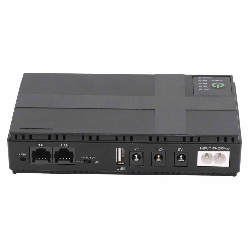Bateria de Backup UPS 10400mAh 5V 9V 12V 2A POE 15V 24V 1A Saída Fonte de Alimentação Ininterrupta 85‑265V Plugue UE