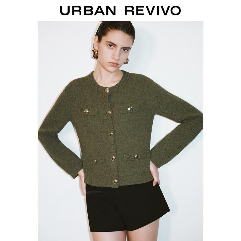 

UR Women s Metal Buckle Round Neck Knitted Cardigan XL