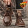 Martin boots herr vinter 2025 nya höga brittisk vind halkfria verktygskängor herr sammet varma stora bomullskängor