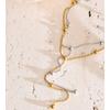 Yhpup Stainless Steel Beads Y Chain Drop Necklace That Goes Down The Chest 16K PVD Plated Exquisite Jewelry Tarnish Resistant