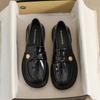 Weiwei Girl 2023 British Style Women's Thick-Soled Loafers with Small Gold Coin Accent