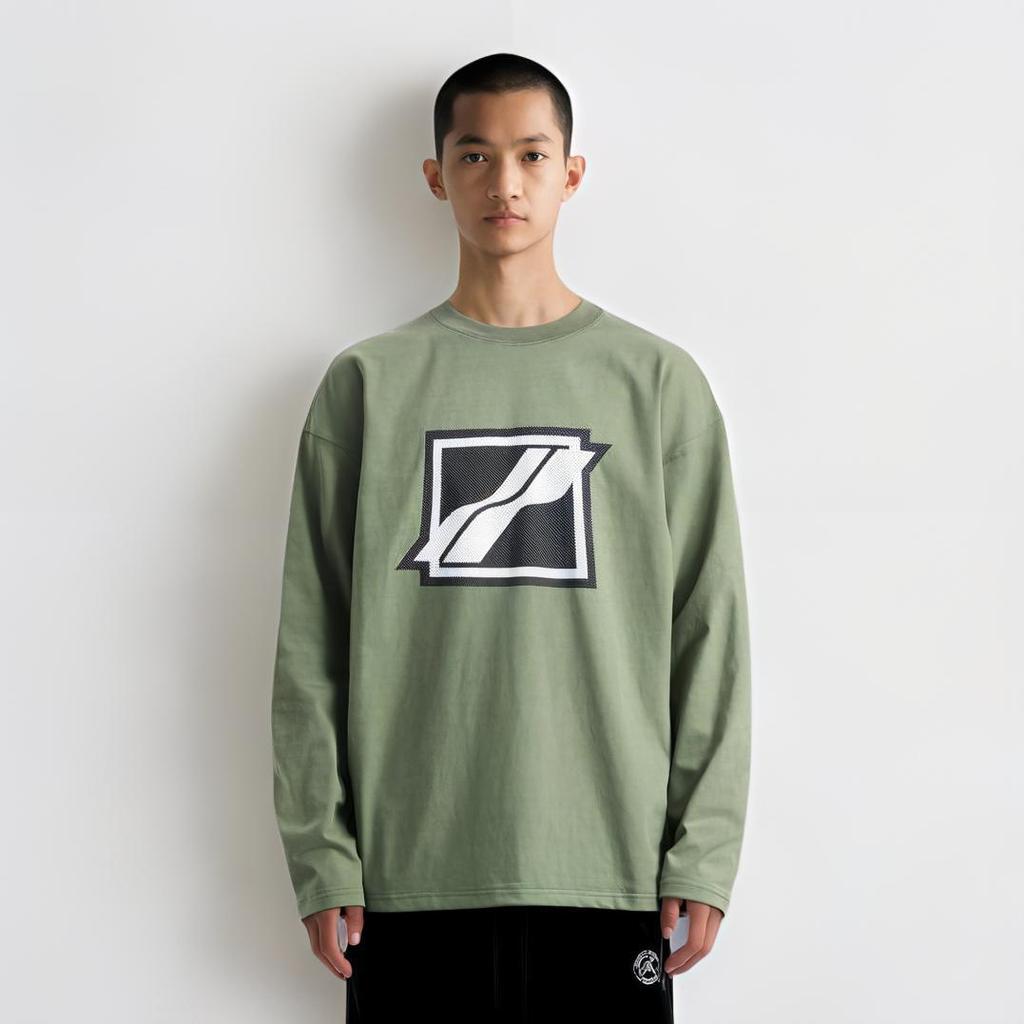 We11done Square Logo Crew Neck Pullover Long Sleeve Sweatshirt Unisex sweatshirt WD-TT3-22-712-U-KK