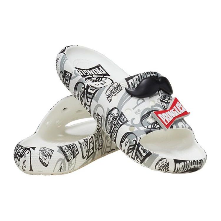 Crocs Pringles X Classic Slide V2 Heritage Pringles Print Unisex Sneakers White Black 209692-066