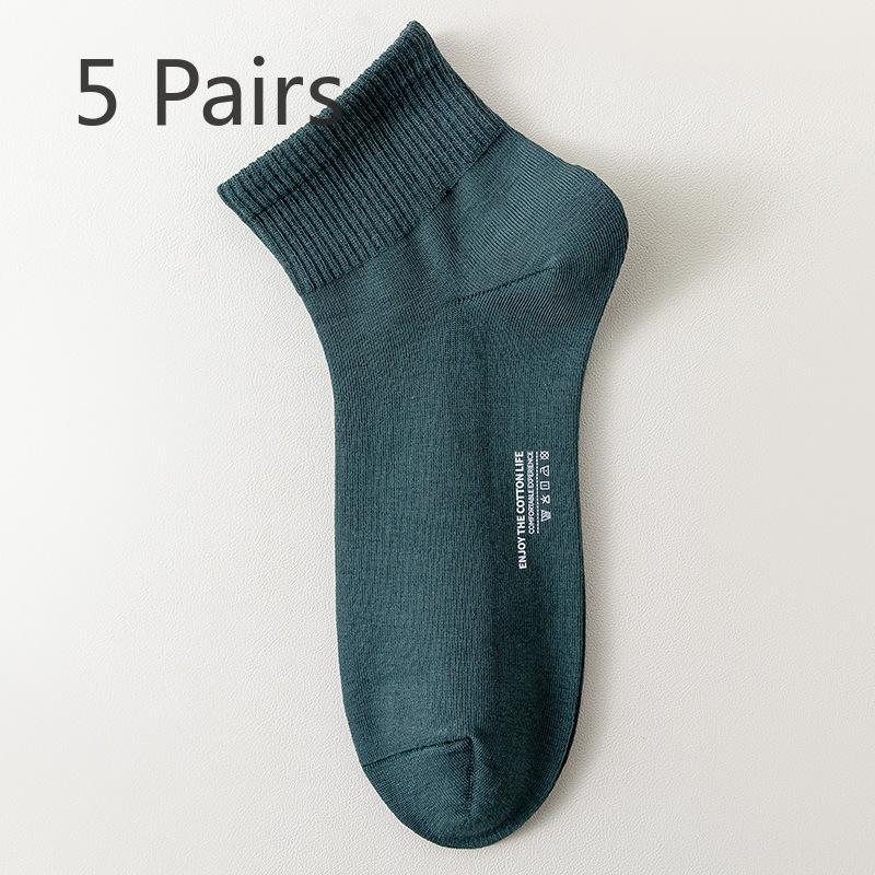 

5 пар мужских осенних спортивных носков из чистого хлопка 7A с антибактериальным дезодорирующим эффектом 5 Pairs