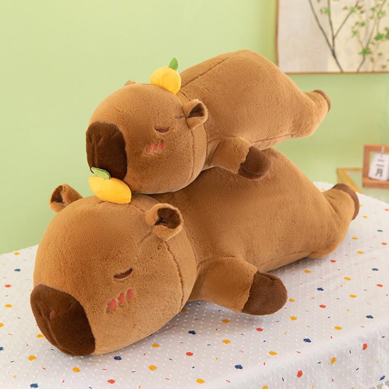 Plush Lounge Capybara Pillow Cozy Bedrest Companion Snuggle Sleep Stuffed Toy