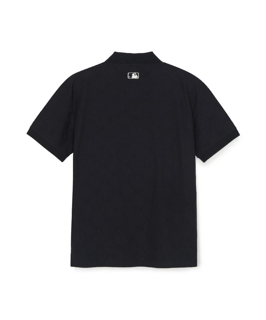 Emelbi Diamond Monogram Jacquard Collar T-Shirt Ny (Black)