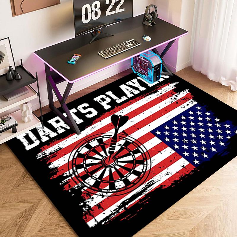 1pc American Flag, Baseball, and Guitar Carpet Rug for Living Room Bedroom Home Sofa Decoration,Kids Play Non-slip Floor Mat
