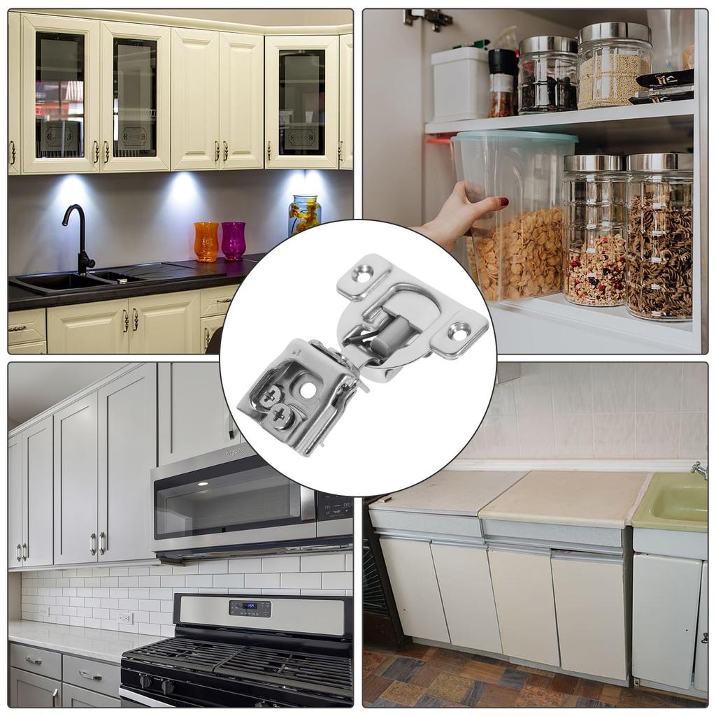 1Set American Style Cabinet Hinge Stainless Steel Kitchen Full Overlay Soft Close Buffering Concealed Door Hinge Replacement