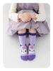 Kuromi Girls' Mid-Calf Cotton Socks - Cute Rainbow Design for Spring, Autumn, and Winter