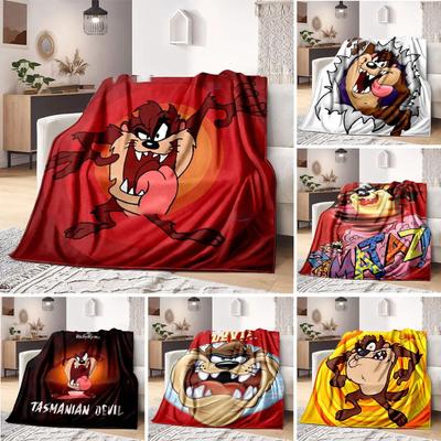 Cartoon Tasmanischer Teufel Decke Leichte Warme Überwurfdecke Weiche Niedliche Großmaul Decken Für Wohnzimmer Schlafzimmer Kinderzimmer