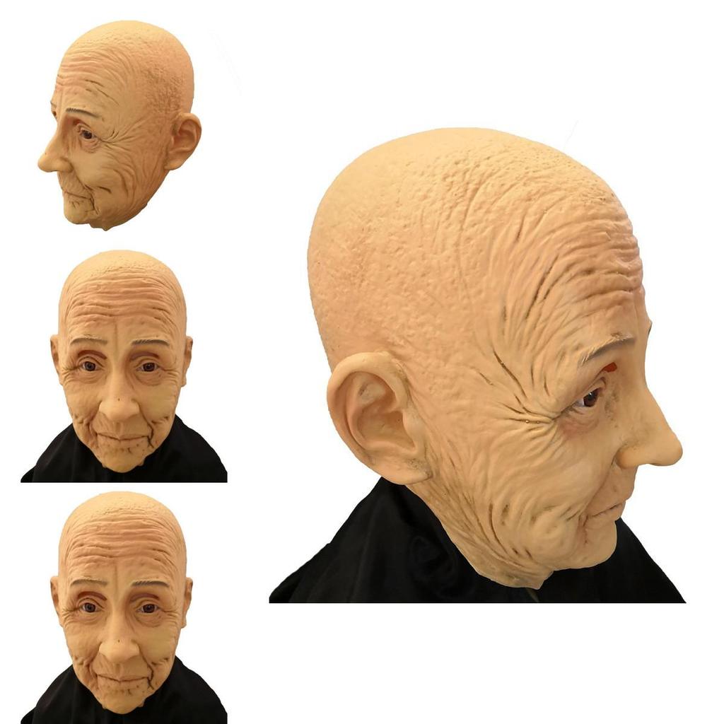 Elderly Man Latex Mask With Realistic Design For Halloween Costume Party Fun