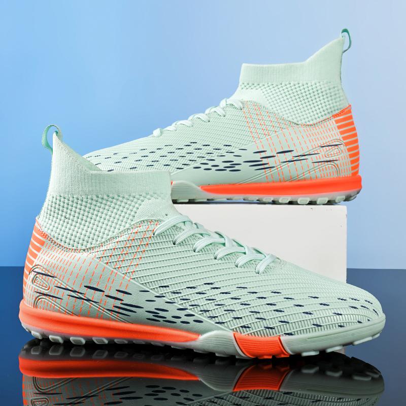 35-45Kids Soccer Shoes  Adult Large Fashion Long Nail High Top Football Shoes Football Training Sneakers