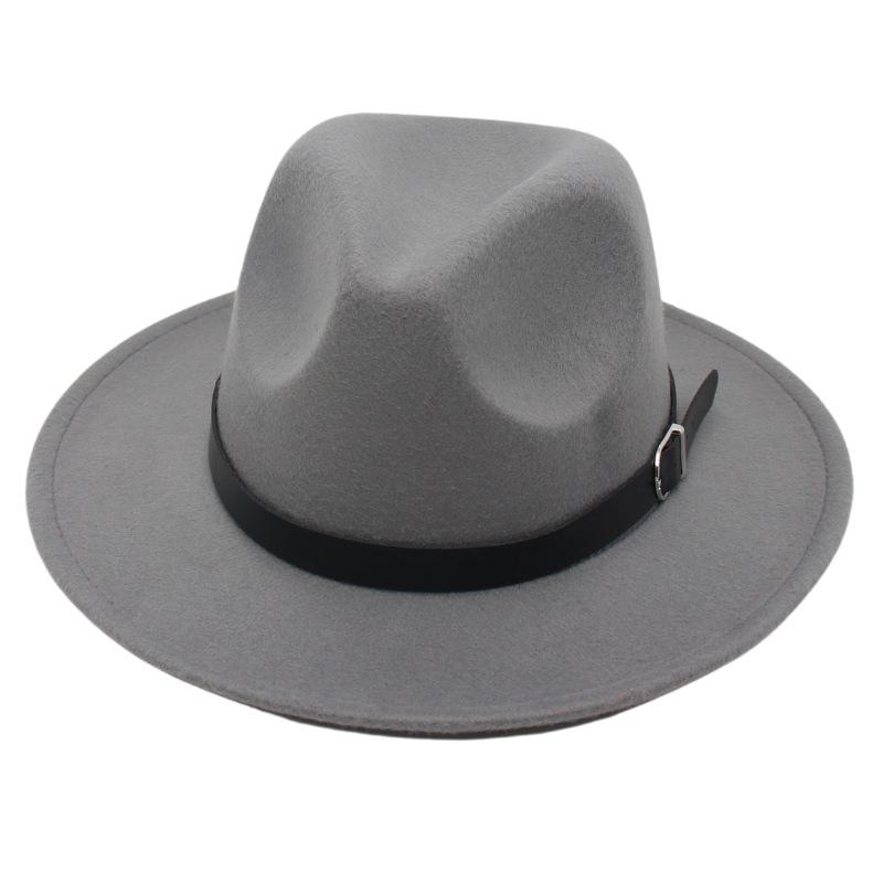 Elegante Zylinderhüte für Kinder, Gürtelschnalle, Amerikanischer Filzhut, Wollhut für Eltern und Kinder im Freien, Jazzhut mit breiter Krempe, Für Männer und Frauen