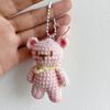 Handmade DIY Finished Crochet Knitted Bear pendant Kids Children Cute Gift Handcraft Bag Key Pendant