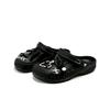 Crocs Baya EVA Dark Star Lock Love Fashion Unisex Punk Cool Trend Academy Four-pointed Star Heart Lock Buckle Clogs Unisex Black