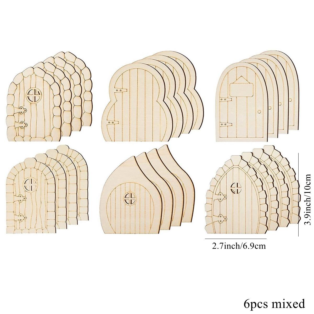 

6 шт./компл. деревянная дверь DIY живопись украшения мини сказочная дверь ремесло для дома сад ландшафт украшения детские подарки принадлежности