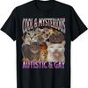 T-shirt Grafica Bootleg Gatto Divertente Autistico e Gay(1)