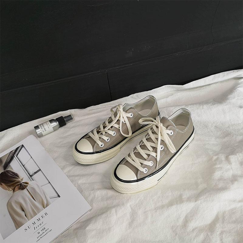 Classic Canvas Shoes Beige Women's Shoes Student Street Shot 18