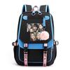 Korean Style Printed Canvas Backpack for Students Fashionable Youth School Bag Trendy Casual Commute Shoulder Bag KTB
