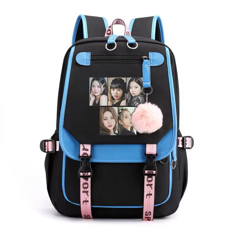 Korean Style Printed Canvas Backpack for Students Fashionable Youth School Bag Trendy Casual Commute Shoulder Bag KTB