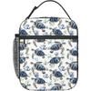 Cute Sea Turtle Lunch Box for Women Adults Kids, Insulated Cooler Polyester Hand Drawn Turtles Lunch Bag