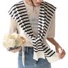 Spring and Autumn Air Conditioning Room Shoulder Neck Striped Shawl Outside Knitted Small Garment Versatile False Collar Shawl